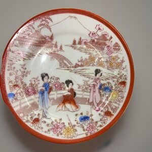 Vintage‎ Japanese Kutani Geisha Girl Hand Painted Eggshell Porcelain Plate